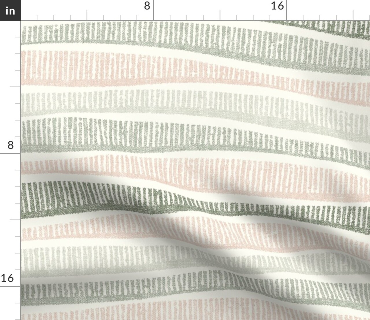 Coastal Stripe Minimal Sage Green Blush Pink Modern Custom Printed Fabric by Spoonflower Various Fabrics by the Yard or Fat Quarter